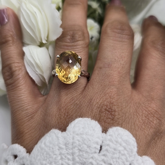 ♥️ LOVELY CITRINE STERLING SILVER RING - Picture 4 of 11